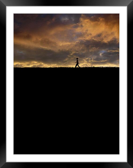 on top of the world (colours of sunset) Framed Mounted Print by Heather Newton