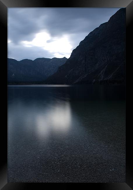 Lake Bohinj at dusk Framed Print by Ian Middleton