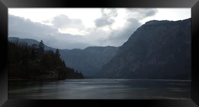 Lake Bohinj at dusk Framed Print by Ian Middleton