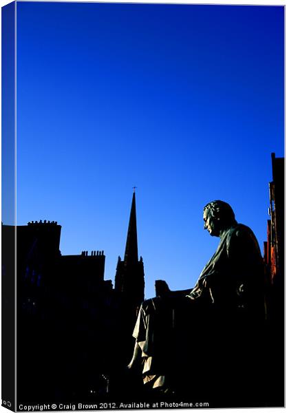 David Hume statue, Edinburgh Canvas Print by Craig Brown