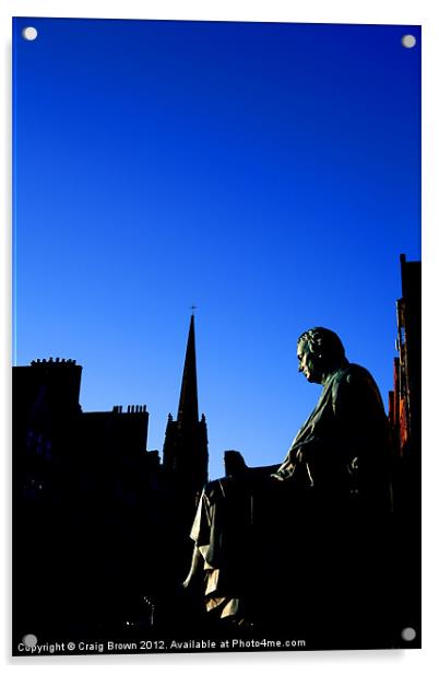 David Hume statue, Edinburgh Acrylic by Craig Brown