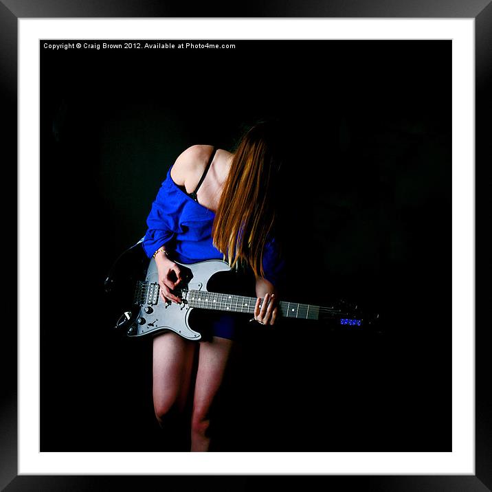 Woman Plays Guitar Framed Mounted Print by Craig Brown