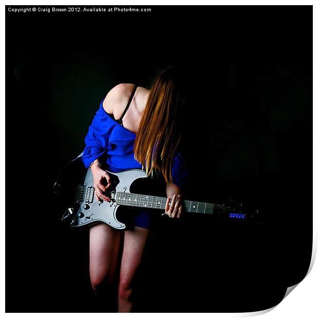 Woman Plays Guitar Print by Craig Brown