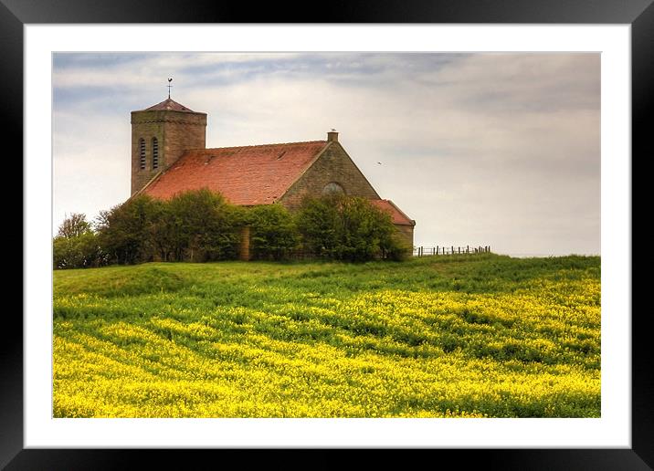 St Abbs Church in Rapeseed Framed Mounted Print by Tom Gomez