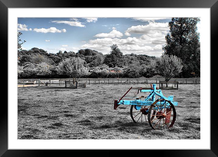 Blue plough Framed Mounted Print by Maria Tzamtzi Photography
