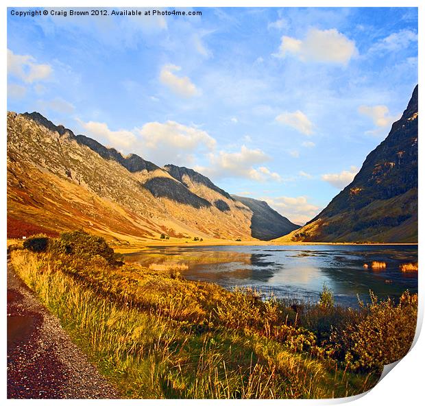 Loch Achtriochtan, Glencoe Scotland Print by Craig Brown