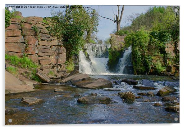 Penllergaer valley woods falls Acrylic by Dan Davidson