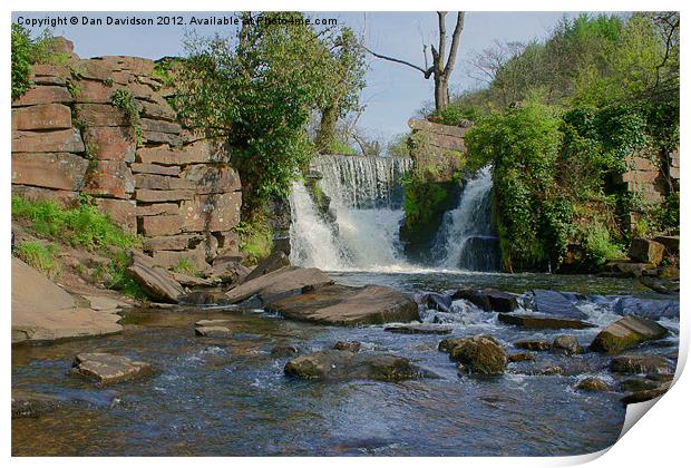 Penllergaer valley woods falls Print by Dan Davidson