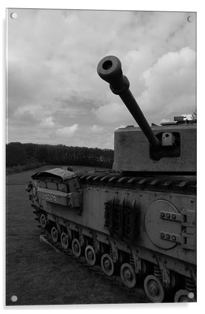 WWII Tank Acrylic by Adrian Wilkins