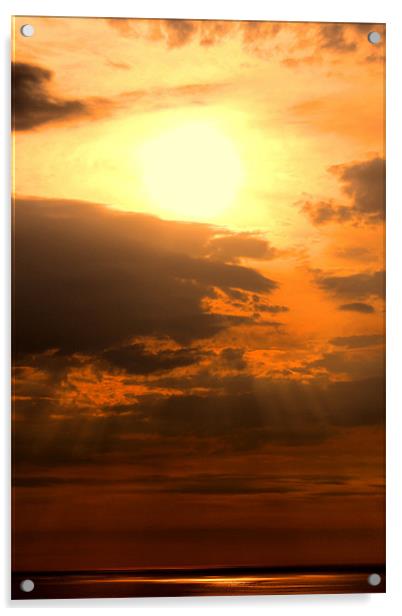 Corney Fell Sunset Acrylic by Lee Dawson