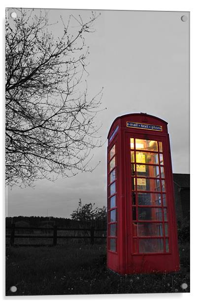 The big Red phone Box Acrylic by Steven Murphy