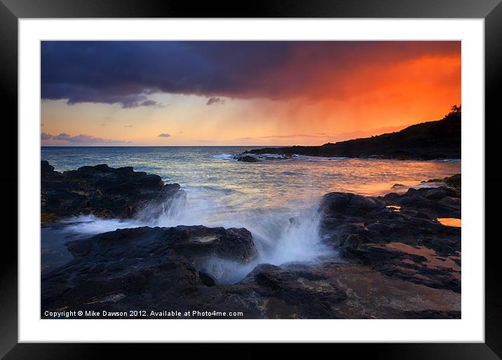 Sunset Storm Passing Framed Mounted Print by Mike Dawson
