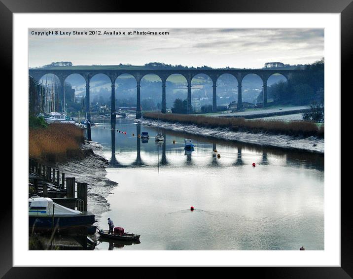 Christmas at Calstock viaduct Framed Mounted Print by Lucy Steele