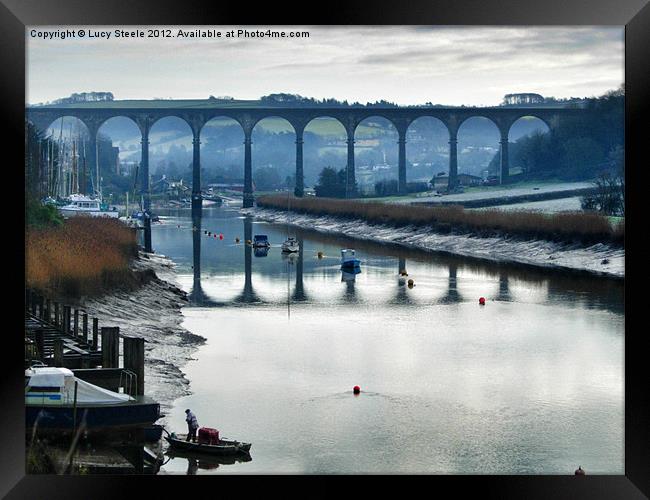 Christmas at Calstock viaduct Framed Print by Lucy Steele