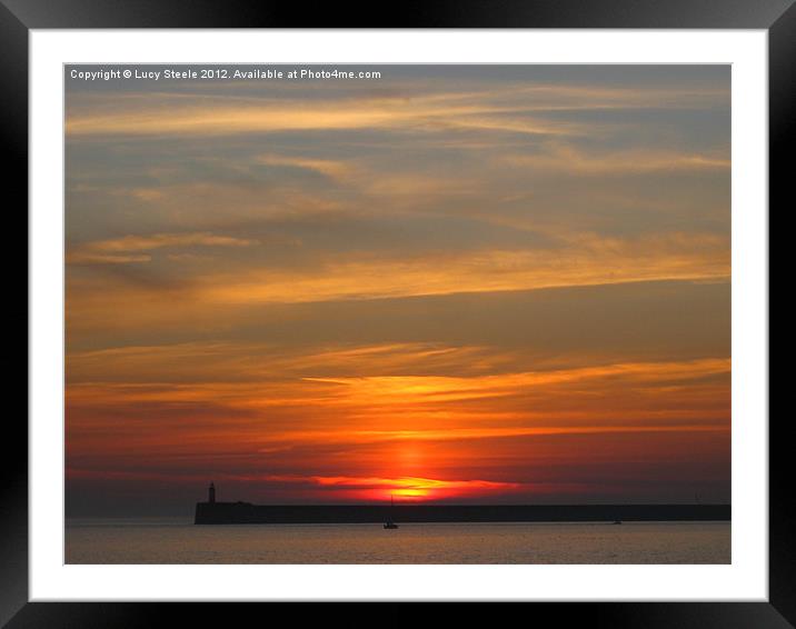 Seaford Sunset Framed Mounted Print by Lucy Steele