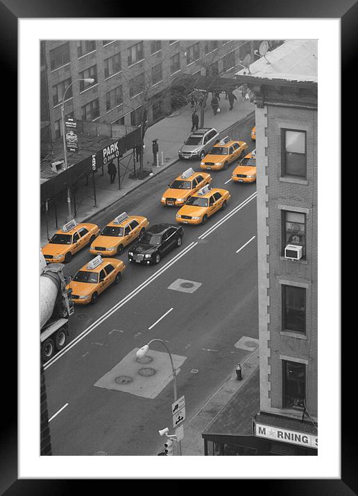 NYC's Yellow Queue Framed Mounted Print by  Orchard