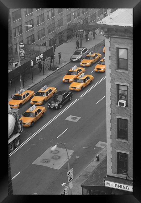 NYC's Yellow Queue Framed Print by  Orchard