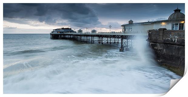 Cromer Pier high tide Print by Simon Wrigglesworth