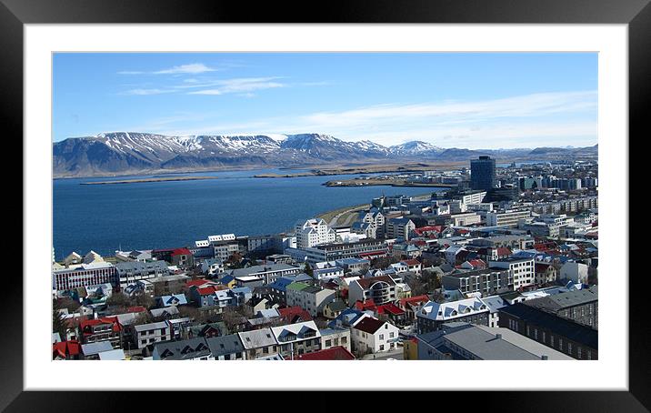 View over Reykjavik Framed Mounted Print by Isla Sault