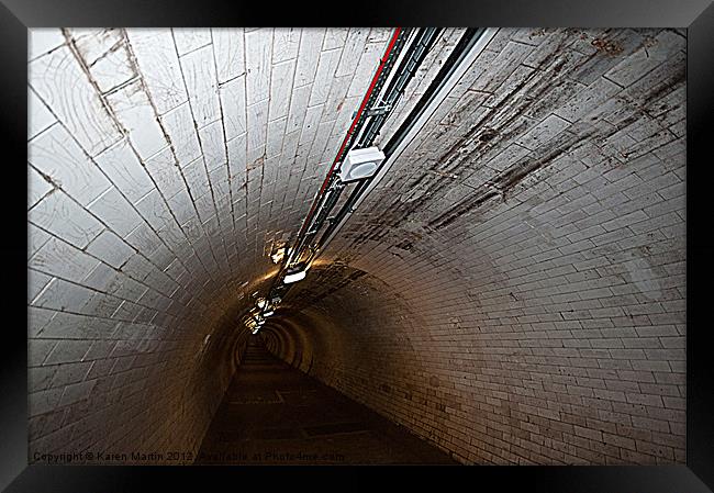 Thames Foot Tunnel Framed Print by Karen Martin