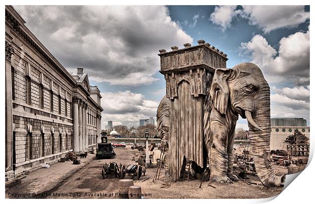 University of Greenwich and Elelephant Print by Karen Martin