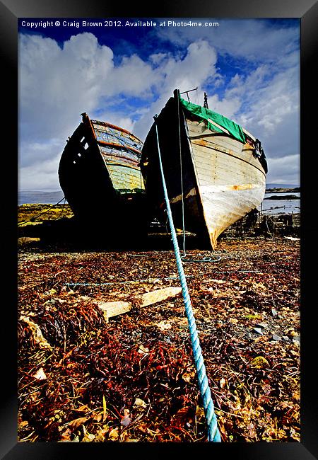 Wrecked Wooden Boats Framed Print by Craig Brown