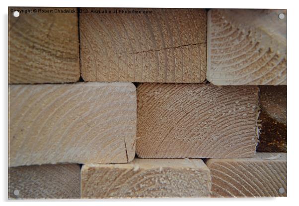 Timber pile Acrylic by Robert Chadwick