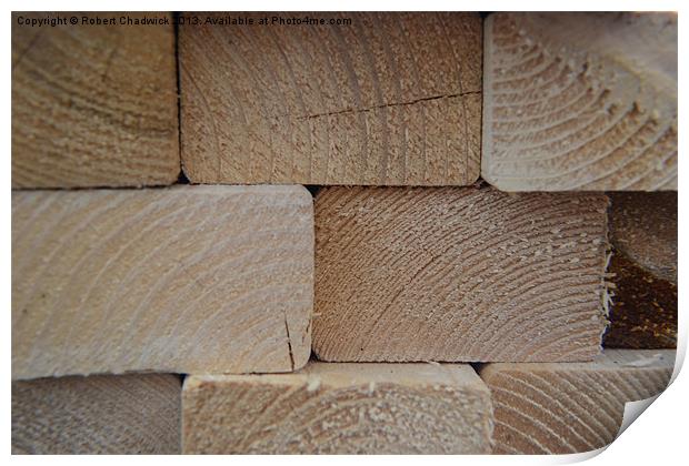 Timber pile Print by Robert Chadwick