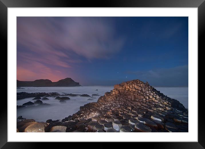 Giants Causeway at Night Framed Mounted Print by Paul Martin