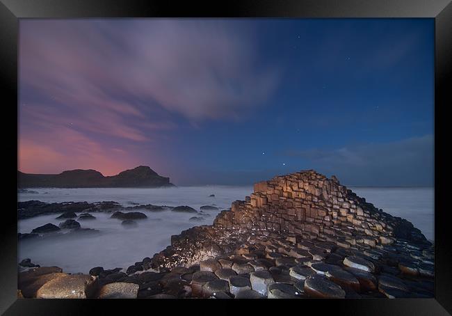 Giants Causeway at Night Framed Print by Paul Martin