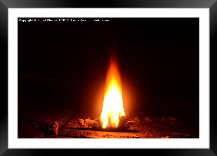 Flame Framed Mounted Print by Robert Chadwick