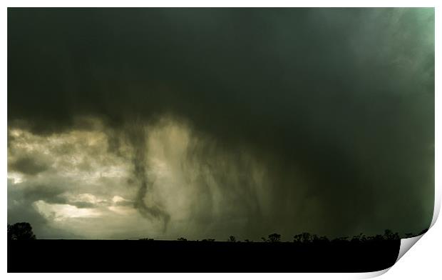 Rain over the way Print by Kevin Dobie