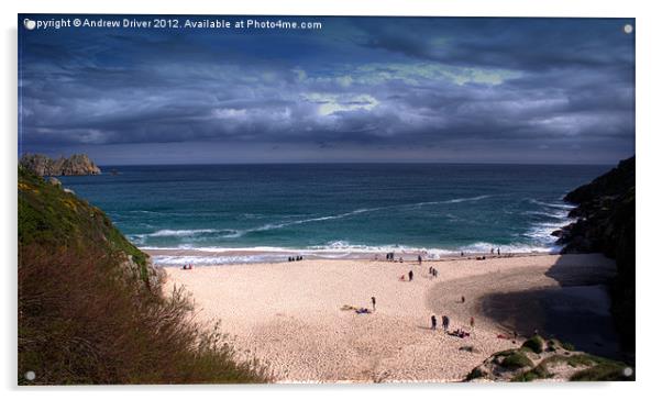 Porthcurno in Spring Acrylic by Andrew Driver