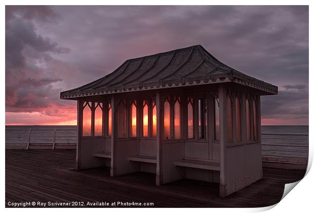 Pier shelter Print by Roy Scrivener