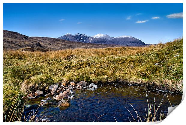 An Teallach Across the Burn Print by Jacqi Elmslie