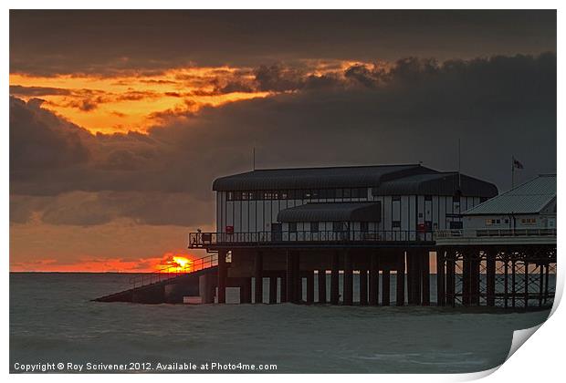 Cromer pier sunrise Print by Roy Scrivener