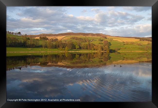 Ladybower - reflections and ripples Framed Print by Pete Hemington