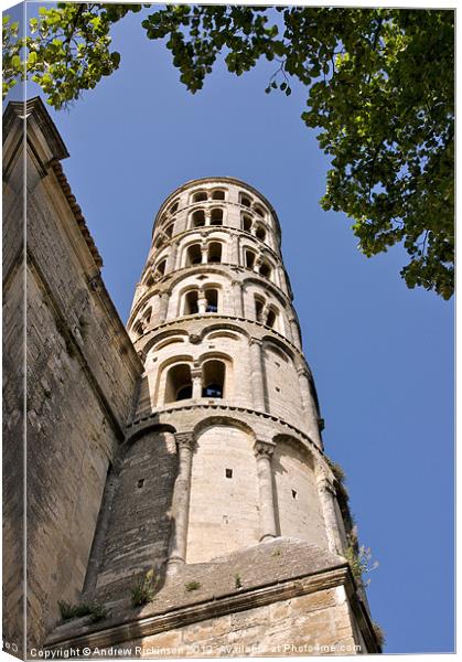 Uzes Cathedral Tour Fenestrelle Canvas Print by Andrew Rickinson