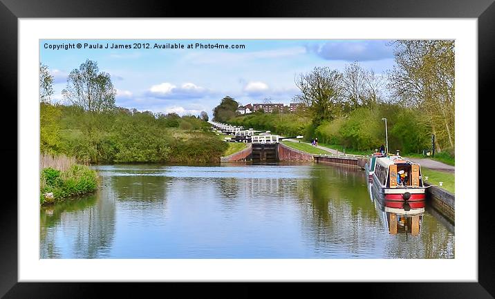Caen Hill Locks, Kennet & Avon Canal Framed Mounted Print by Paula J James