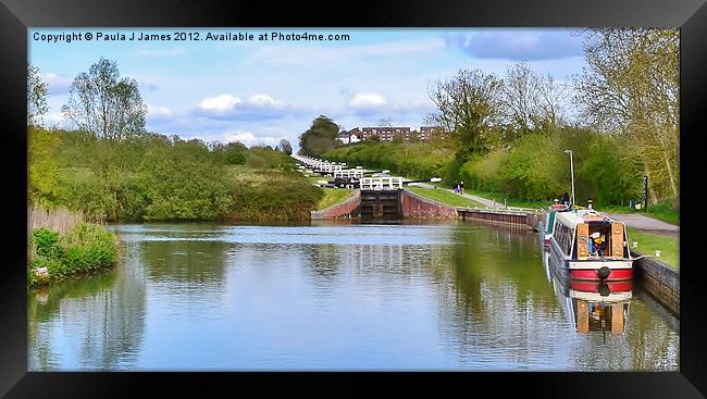 Caen Hill Locks, Kennet & Avon Canal Framed Print by Paula J James