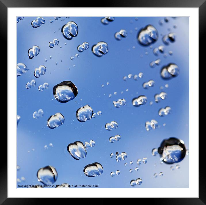 Raindrops Framed Mounted Print by Craig Brown
