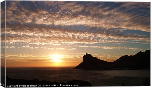 Sunset from Chapman's Peak Canvas Print by Valerie Brown