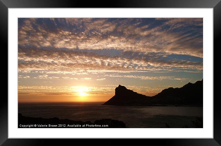 Sunset from Chapman's Peak Framed Mounted Print by Valerie Brown