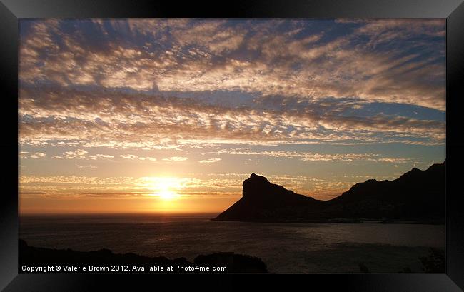 Sunset from Chapman's Peak Framed Print by Valerie Brown