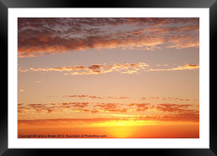 Colorful sky at sunset Framed Mounted Print by Valerie Brown