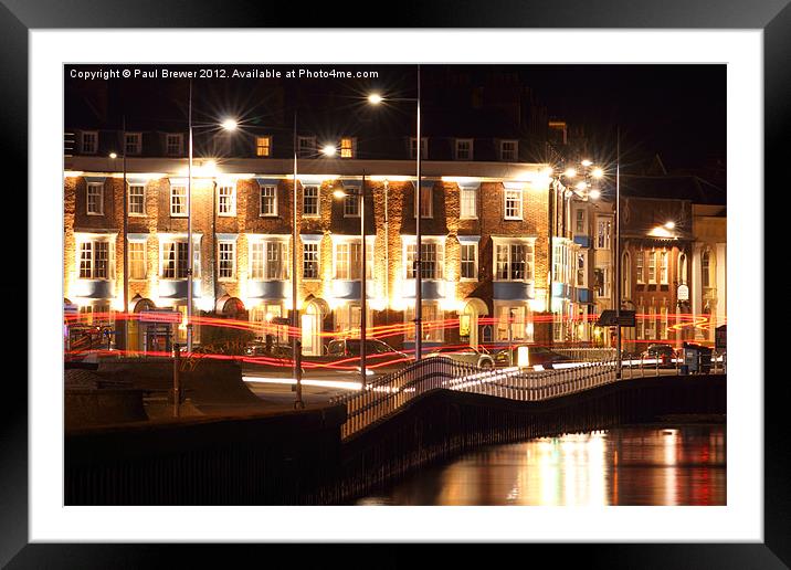 Weymouth B & B's at night Framed Mounted Print by Paul Brewer