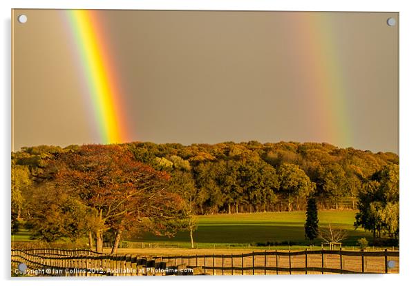 Bright Double Rainbow Acrylic by Ian Collins
