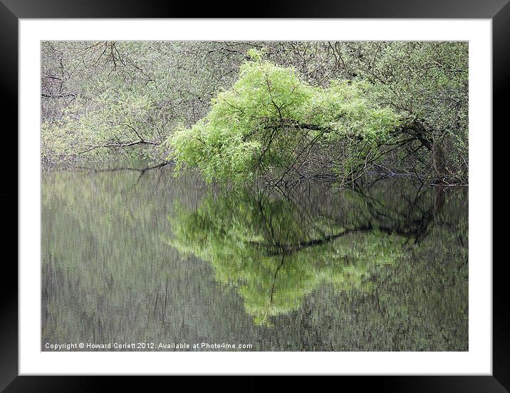 Lake reflection Framed Mounted Print by Howard Corlett