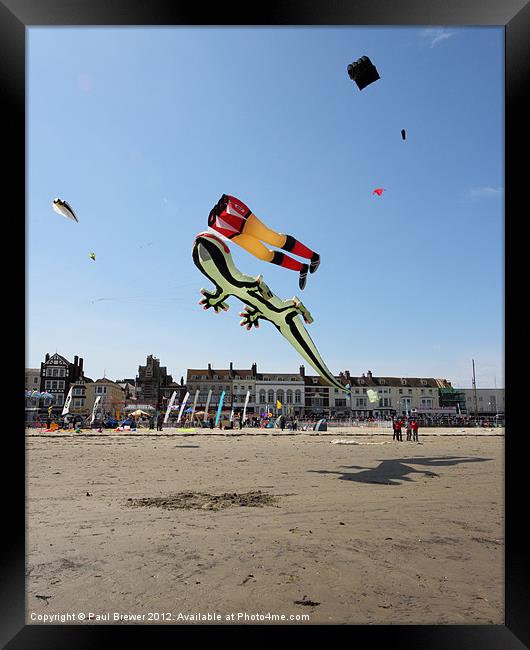 The Kite Has Legs. Framed Print by Paul Brewer