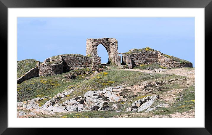 Remains of Grosnez Castle Framed Mounted Print by Julie Ormiston